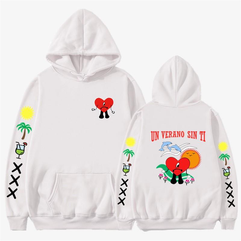 Un Verano Sin Ti Bad Bunny Inspired Hoodie Mens Cotton Blend Oversized Streetwear Sweatshirt Winter Casual Pullover