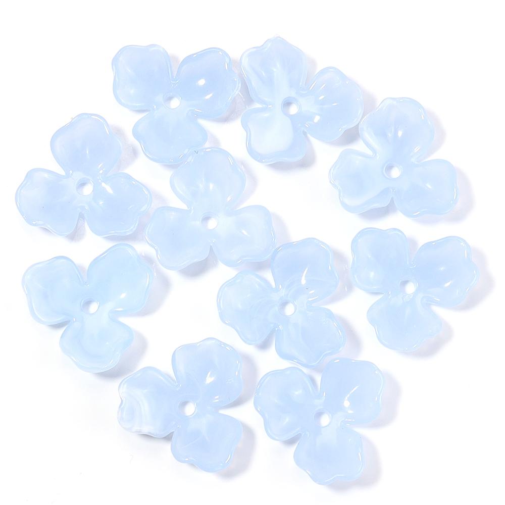 10pcs/lot Colorful Flower Acrylic Spacer Beads Three Petal Flower Loose Bead Caps For DIY Charms Earrings Necklace Accessories