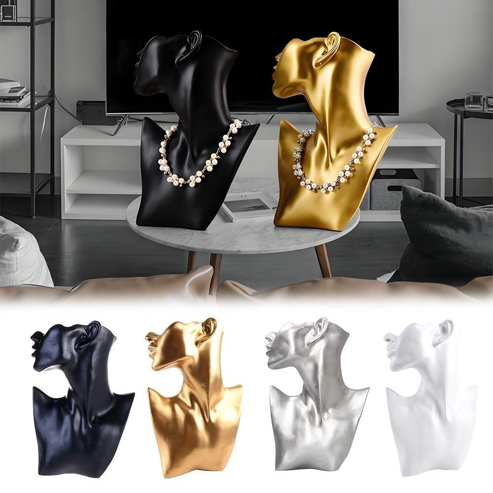 Side Face Mannequin Jewellery Storage Rack Holder Resin Necklace Bracelets Earrings Holder