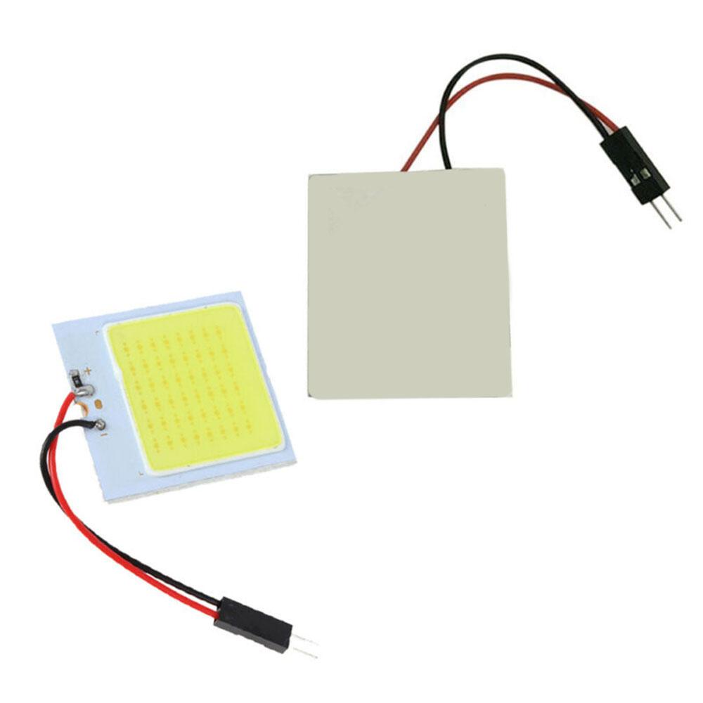 48SMD Bilbar Lys 4W 12V Lampe Interiør Hvit Dome Panel T10 Universal