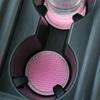 2pcs-Rhinestone Decor Anti- Car Coaster
