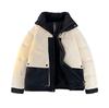 Men's Hooded Down Jacket, New Winter 2025 Color Block, Warm Thickened Workwear with Stand Collar