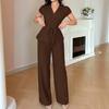 European and American New Women's Clothing Casual Style Strap Button Vest Trousers Set Two-piece Set for Women