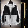 Giacca Sportiva da Uomo Uomo Colorblock Patchwork con Cappuccio Zip Giacca Primaverile Autunnale Casual Giacca da Baseball Felpa Vintage Capispalla
