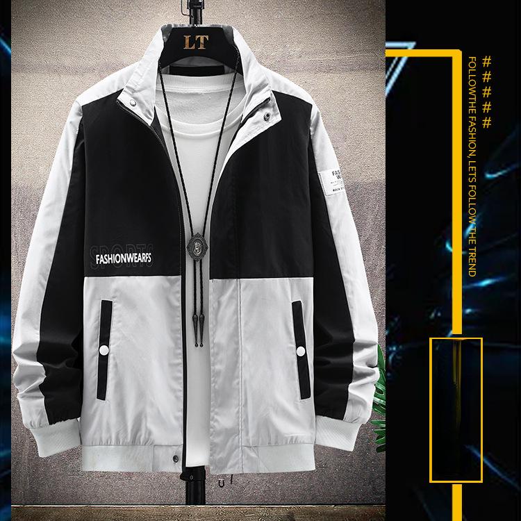 Giacca Sportiva da Uomo Uomo Colorblock Patchwork con Cappuccio Zip Giacca Primaverile Autunnale Casual Giacca da Baseball Felpa Vintage Capispalla