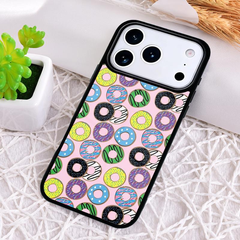 Candy Creamy Pink Donut Sprinkles Phone Case for iPhone 17 Air 16 15 11 12 14 13 Pro Max Shockproof Cover