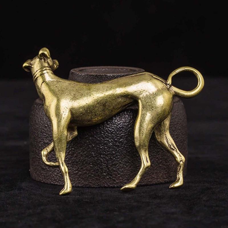 62KD Chinese Zodiacs Brass Dog Sculpture Decors for Office or Bookshelves Arrangement