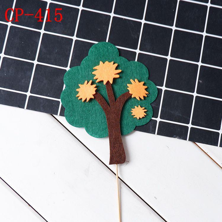 1-7pcs New Forest Animal Cake Card Inserts Christmas Santa Birthday Cake Banners Cake Decorating Inserts Cupcake Inserts