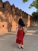 Women's Sexy Backless Red Slip Dress - Perfect for Beach Vacations and Photos