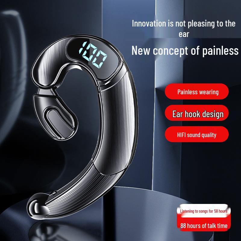 2024 In-Earless Bone Conduction Bluetooth Headphones, Ear-Hook Design, with 5.3 Chip and Ultra-Long Battery Life, Unisex.