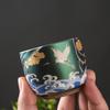 New Crane Cup Colorful Tea Cup Enamel Teacup Ceramic Chinese Kung Fu Tea Set Luxuriant Master Cup Enamel Ceremonial Cup Tea