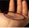Gold 999 Five Blessings Peace Buckle Bracelet with Good Luck Bead & Zodiac Charm On Red String - Perfect Gift for Girlfriend