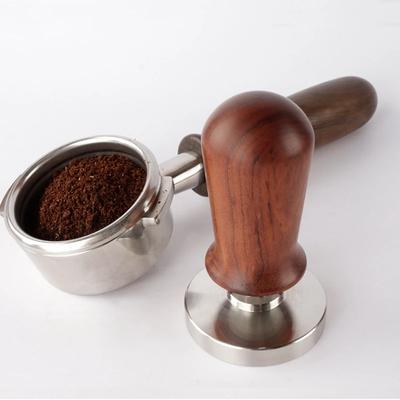 Calibrated Espresso Coffee Tamper 30lb Spring Loaded Elastic Coffee Tamper Aluminum/Wooden Stainless Steel Coffee Powder Hammer