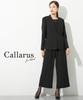 Nissen Black Formal Collarless Jacket and Wide Pants Suit Pleated Blouse Wide Available In Plus Size 4L Women's Mourning/Formal Wear, Washable,