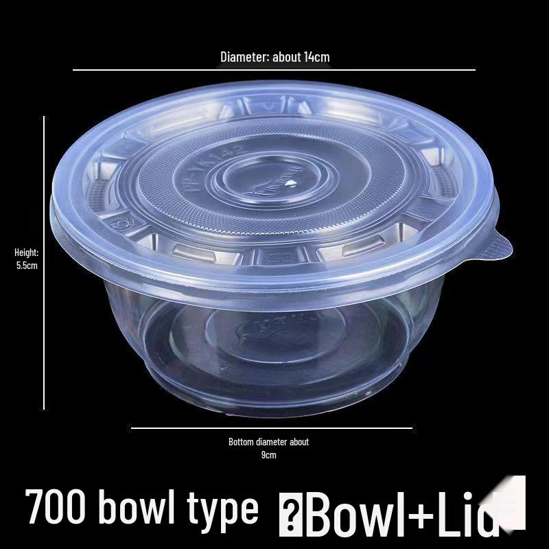 Durable Clear Disposable Plastic Bowl - High Temp Resistant, Perfect for Home & Commercial Use, No Lid Required