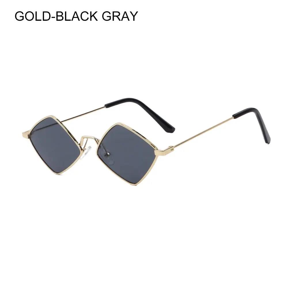 

Hipster Polygon Women Sunglasses Irregular Vintage Small Frame Rhombus Ladies Sunglasses Shades Retro Alloy Eyewear Black Other