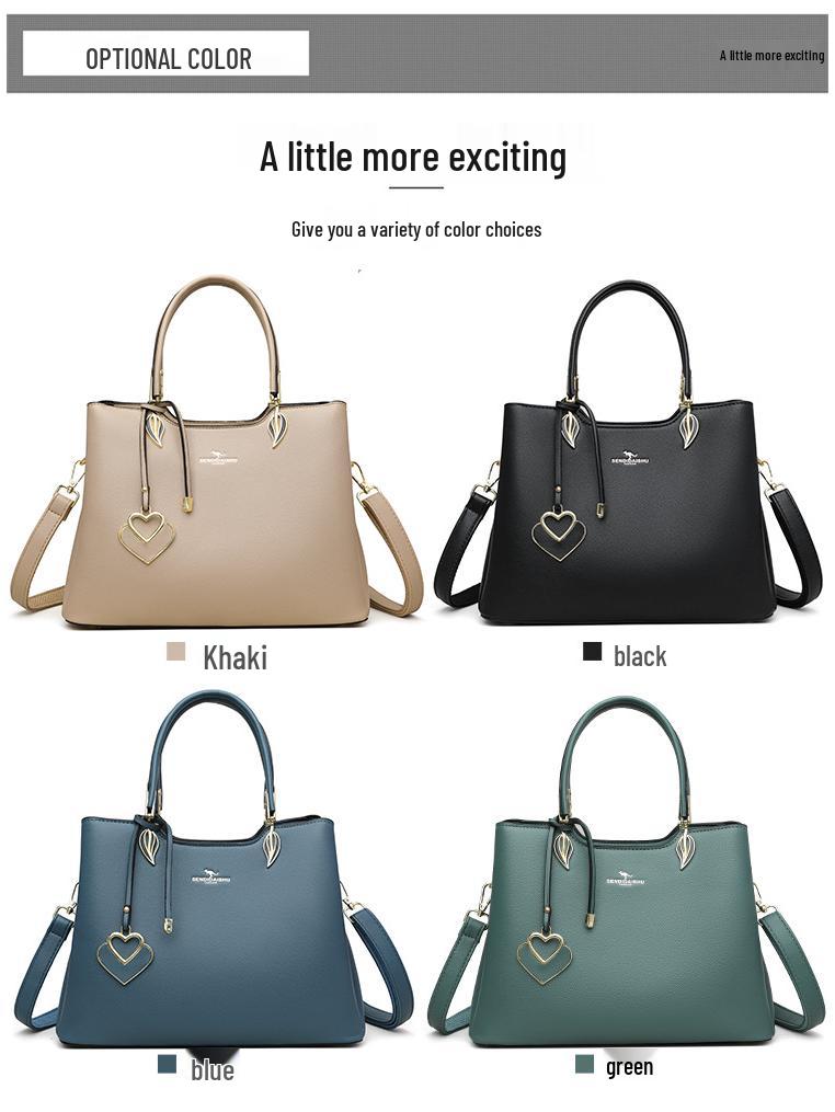 Kangaroo 2025 Women's Versatile Soft Leather Shoulder Handbag