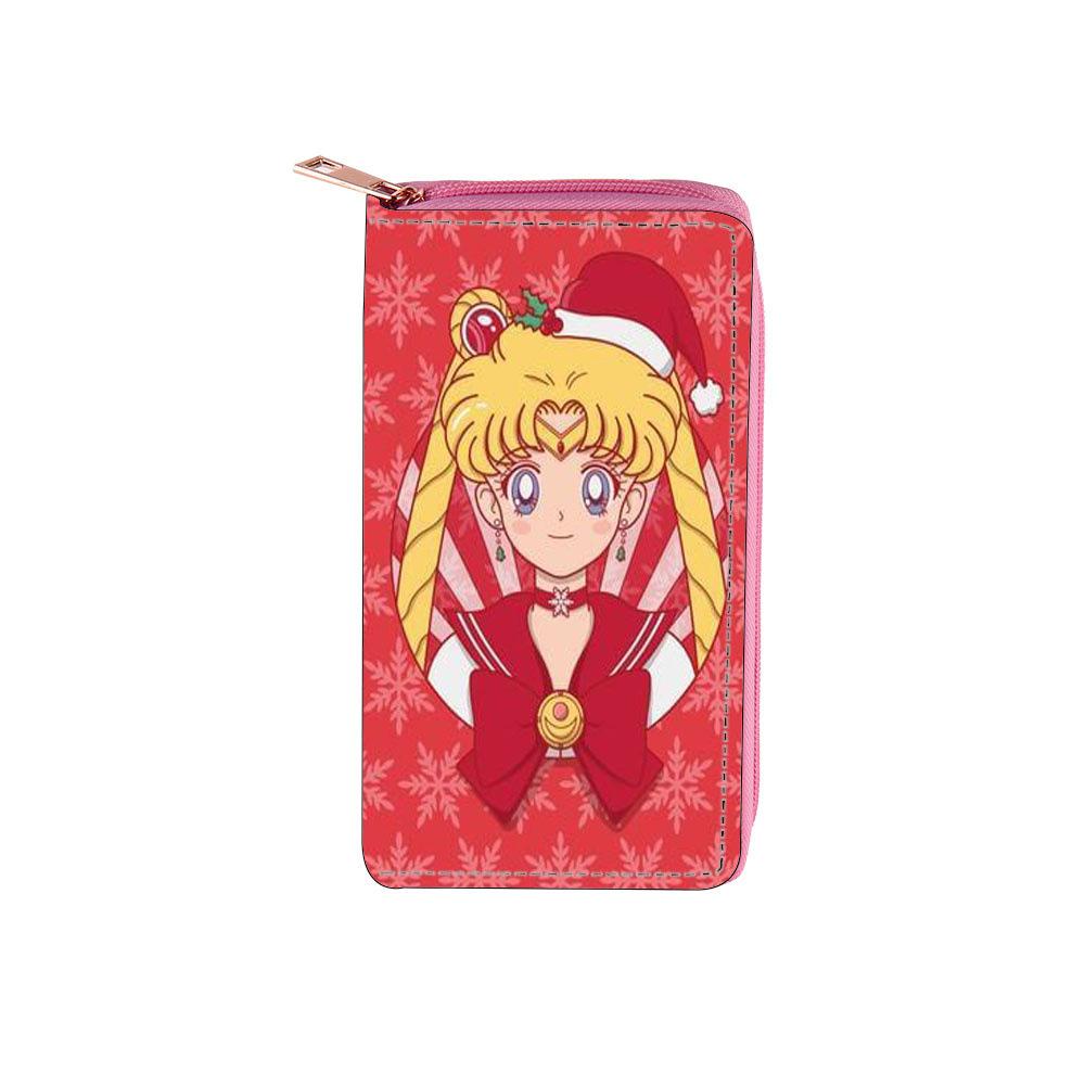 

Мультяшный длинный кошелек на молнии, кошелек-клатч, Сейлор Мун Ледяная Луна