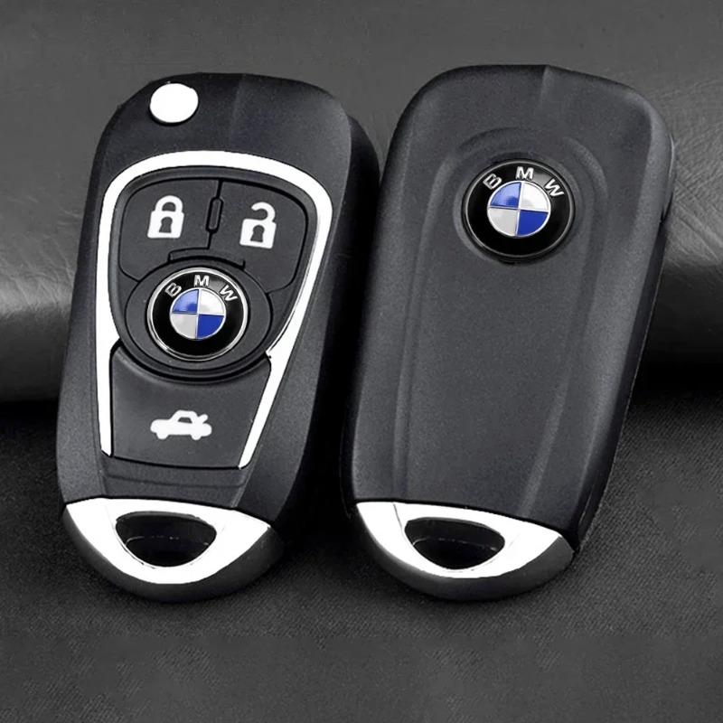 For BMW 2/5/10pcs 14MM Car Key Shell Sticker 3D Aluminum Auto Key Remote For BMW F30 F10 E90 F20 E46 E60 E70 E39 E36 E87 E28 X2