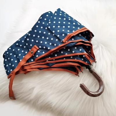 Japan Ultra-light 165g Polka-dot Folding Sunshade Uv Sunny Rainy Umbrella with Long Handle.