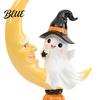 Holiday Party Supplies Halloween Ghost And Moon Resin Ornaments Cute Spooky Tabletop Figurine Festive Pieces Statue with Pumpkin Elements