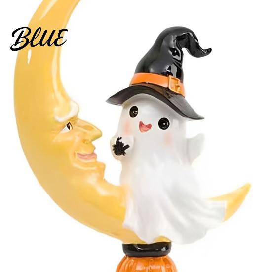 Holiday Party Supplies Halloween Ghost And Moon Resin Ornaments Cute Spooky Tabletop Figurine Festive Pieces Statue with Pumpkin Elements