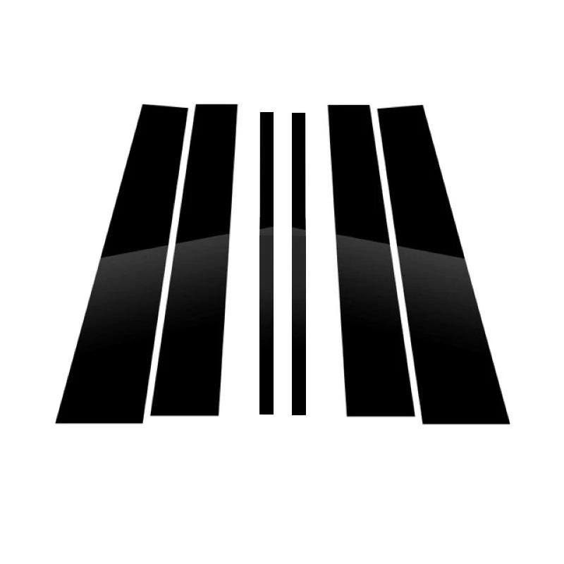 6Pcs Carbon Fibre Car Door Window Trim Pillar Posts Decorative Cover Trim For Mercedes ML-Class W166 2012-2015 Auto