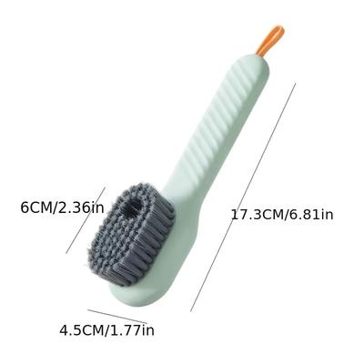 1pc/2pcs Multifunctional Liquid-Adding Brush, Press-Type Liquid-Discharging Soft-Bristled Shoe Cleaning Brush