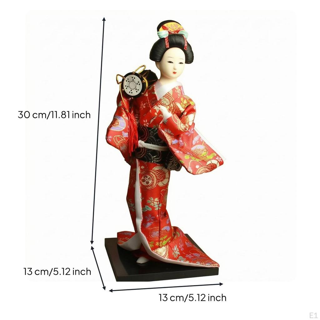 Geisha Doll HandCrafted Figurine Traditional Japanese KimonoClad G1