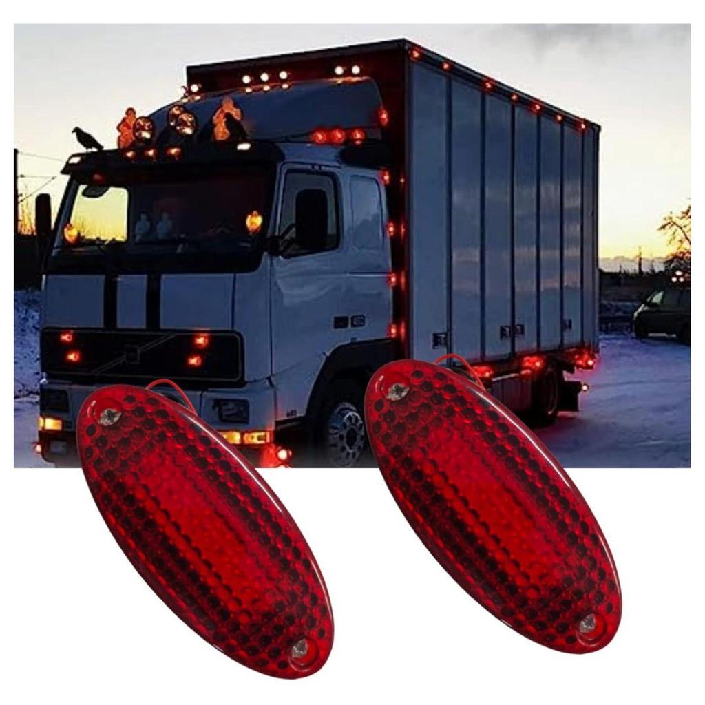 6 PCS Amber LED Side Marker Clearance Heavy Truck Lighting 24V Trailer Marker Light Red Chicken Lights for Semi Trucks Marker Lights Universal Fit