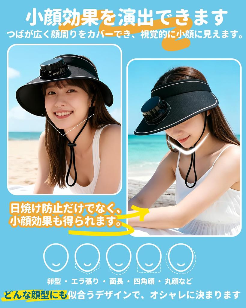 Solar Fan Hat UV 25 Hours of Extra Wide Brim for Face Slimming Solar Charging Cooling Fan Solar Powered Sun Sun Chin Gardening Women's [UPF50+