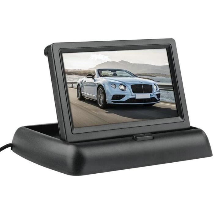 BW Moniteur de recul pliable 4.3 pouces TFT LCD pour caméra de voiture vue arrière
