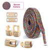 Luxury Gold Diamond buckle Shoelaces without ties Glitter Elastic Laces Sneakers Tennis No Tie Shoe laces Flat Shoelace for Shoe