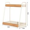 Double-Layer Seasoning Stand Solid Wood Kitchen Organizer Condiment Storage  Home Rack