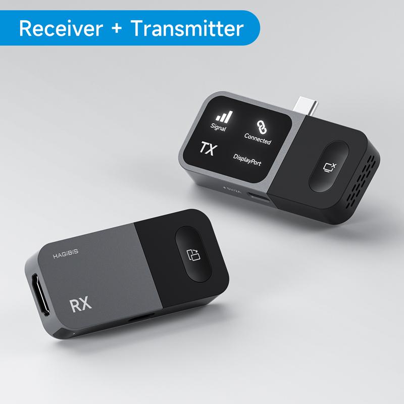 Hagibis Kabelloses USB C Sender und Empfänger Kit HDMI Video Extender Spiegelungs Dongle für Telefon Tablet Laptop Monitor Samsung
