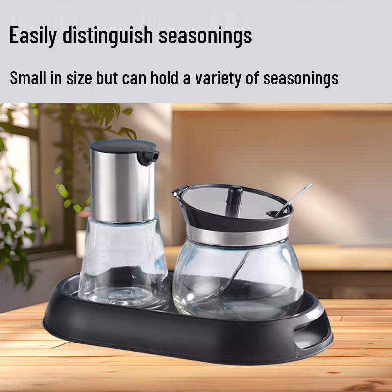 Yunshuang 3-Piece Stainless Steel Seasoning Set with 125ml Glass Jars