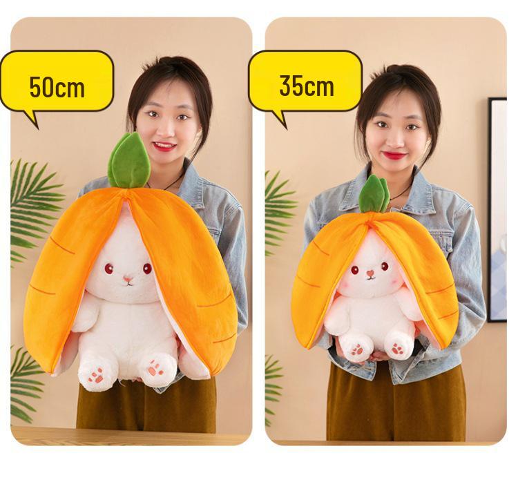 Strawberry Rabbit Plush Toy - Carrot Rabbit Cushion Doll, Perfect Children's Day Gift for Girlfriend