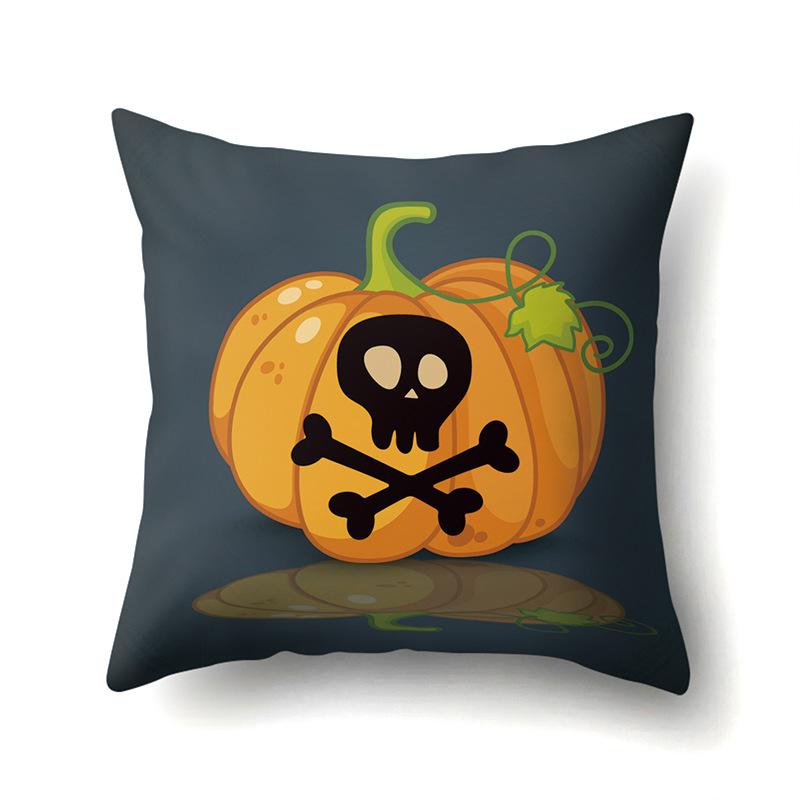Halloween Polyester Pillow Case Car Waist Pillow Pumpkin Sofa Cushion Cover Office and Home Pillow Case