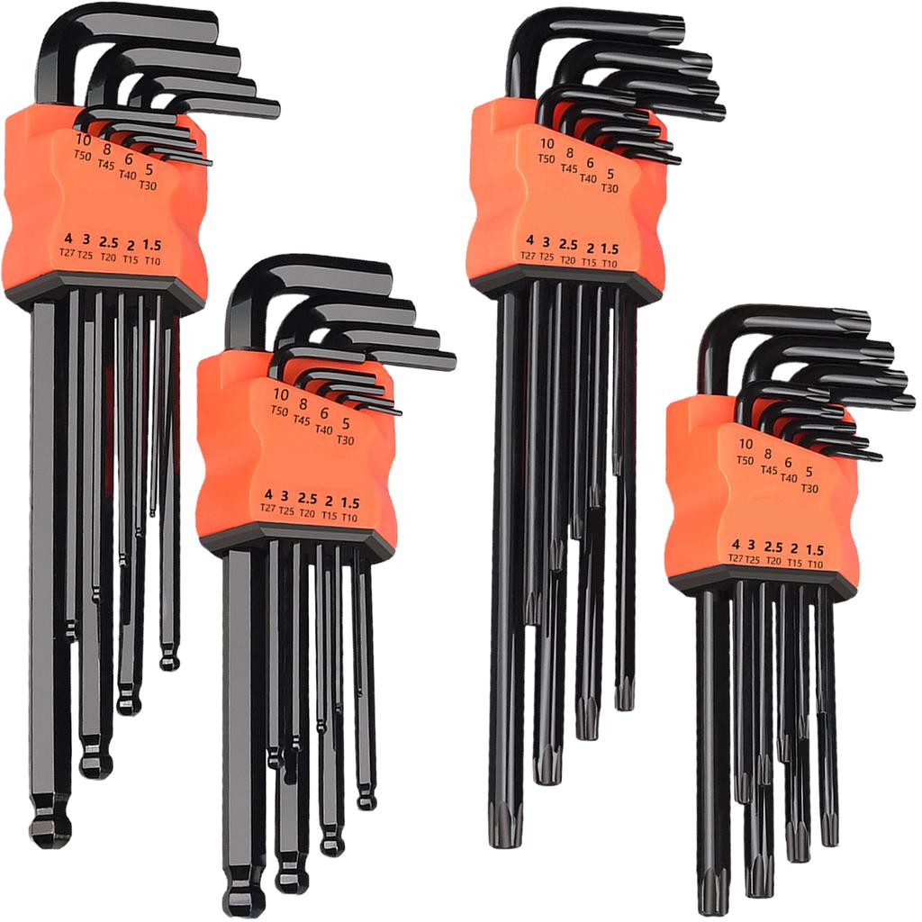 9Pcs Allen Key Wrench Lengthen Arm Ball End Hexagon Key Set Wrench L Shaped Micro Hex Wrench Screwdriver Tool Kit