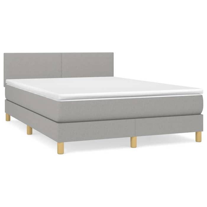 Maison Exclusive - Sommier à lattes de lit avec matelas Gris clair 140x190cm Tissu
