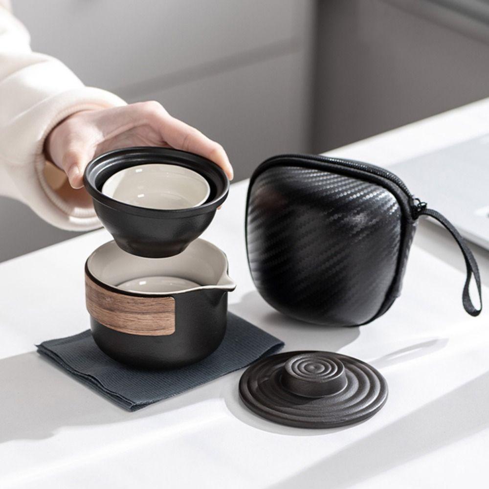 With Carrying Bag Travel Ceramic Teapots Chinese Style Mini Tea Cup Set Porcelain Tea Sets Office
