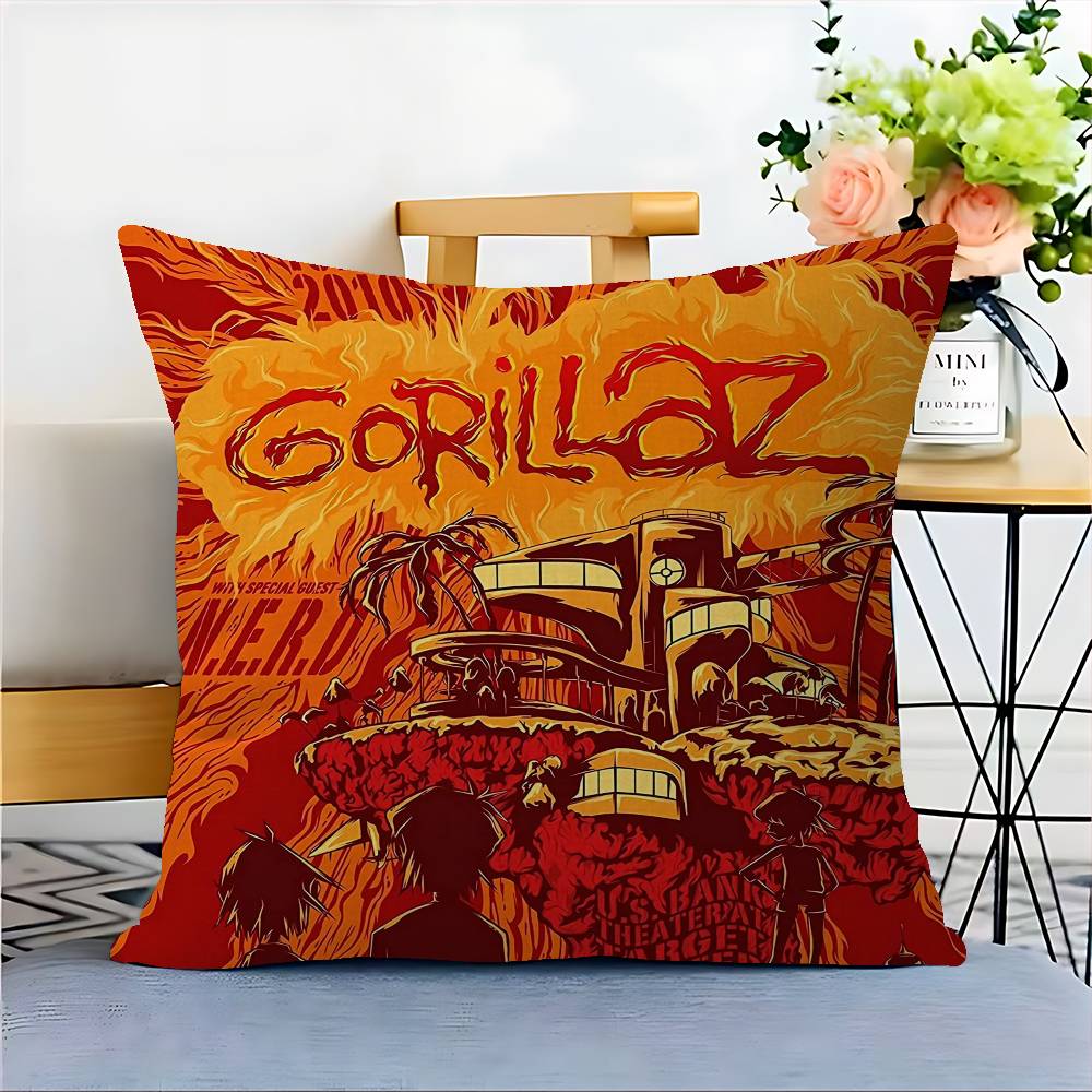 Music G-Gorillaz Cushion Cover Pillowcase Upholstery Sofa Throw Pillow Home Decor Pillowcas