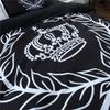 Digitaldruck Ihr König Ihre Königin Schwarze Bettdecke Bettwäsche-Sets Schlafzimmer-Bettdecken-Set Heimtextilien Bettwäsche Luxus 240x220 Bett-Set