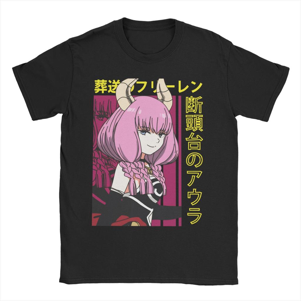 Frieren T Shirt for Unisex Women 100% Cotton Humorous T-Shirt Round Collar  Tees Short Sleeve Clothes 4XL 5XL 6XL