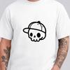 Cool Cartoon Skull T-Shirt with Cap – Minimalist Urban Streetwear Tee – Edgy #31 Unisex T-Shirt