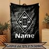 Custom Name Personalized Borussia Monchengladbach Print Blanket, Home Decor, Bedroom, Sofa, Camping, Couch, Gifts for Birthday Christmas