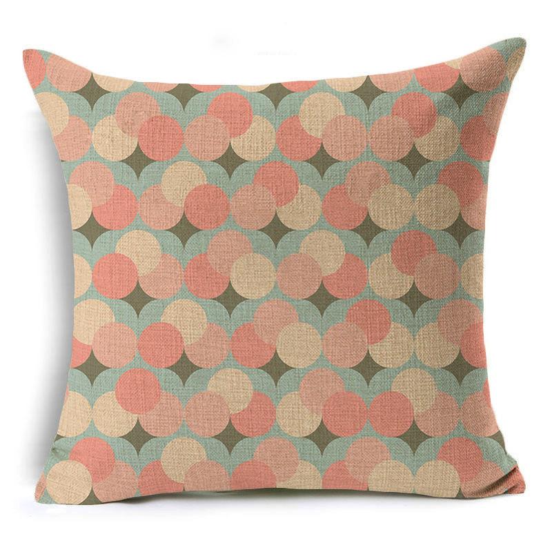 New Retro Geometric Linen Pillow Case Sofa Pillow Case