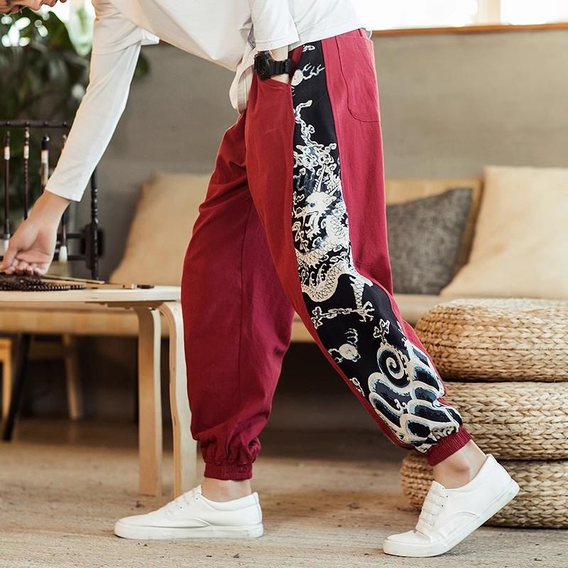 Chinese Drag Harem Pants Men Joggers Sweatpants Japanese Streetwear Men Pants Trousers Work Mens Pants