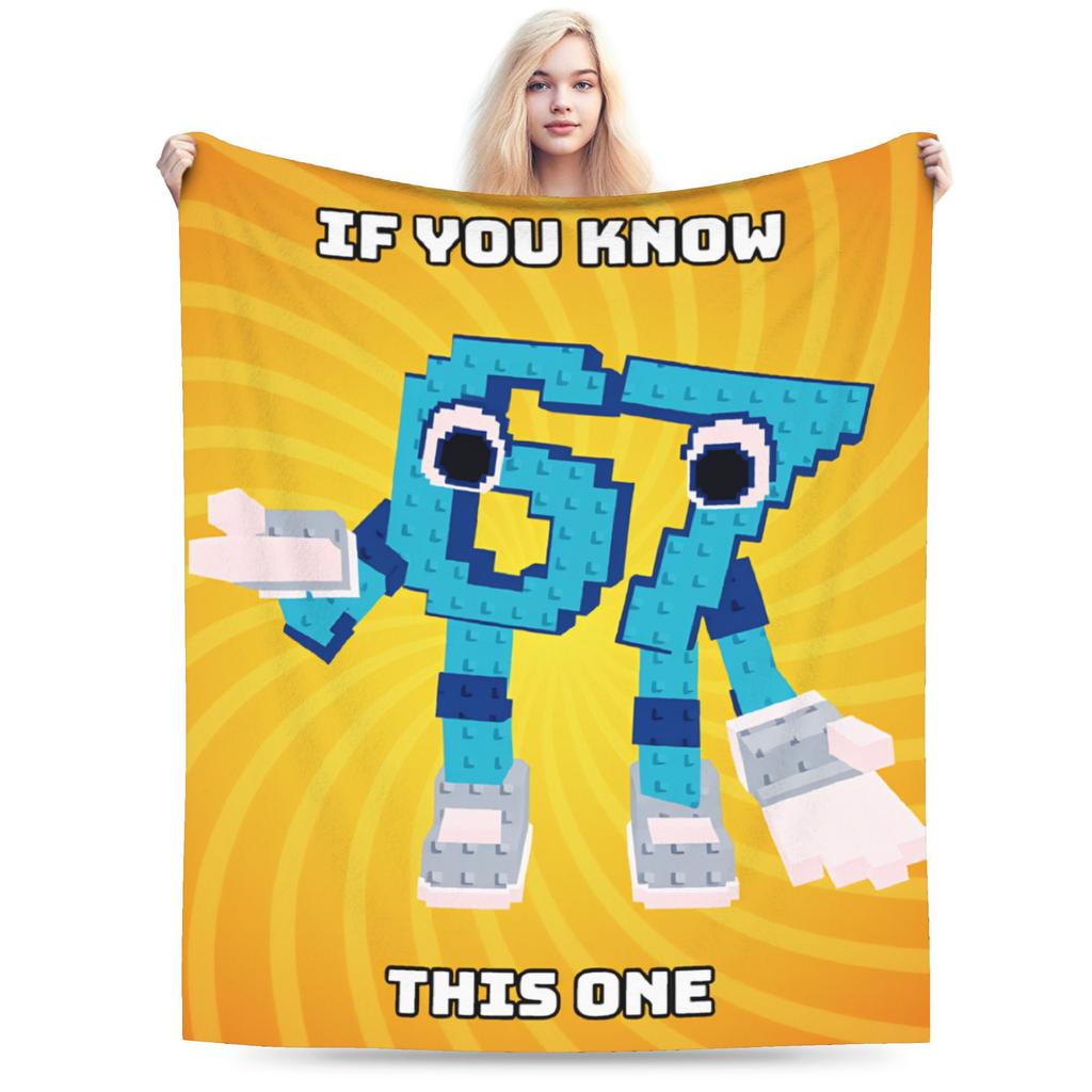 Kids Meme 67 Six Seven 6 7 Italian Brainrot Super Soft Blankets  Kids Plush Throw Blanket Print Flannel Bedspread Sofa Bed Cover