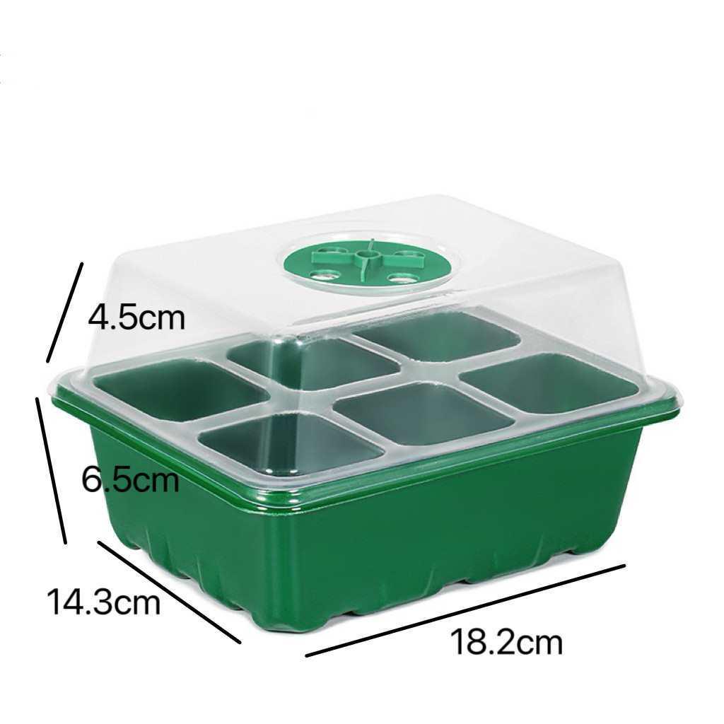 Thickened Seedling Tray with Transparent Lid & Rotating Switch - 6/12 Holes for Heat & Moisture Retention